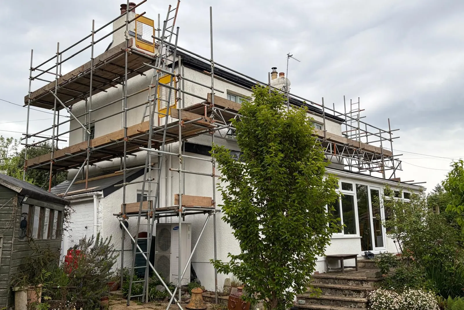 Scaffolding for general maintenance and redecoration.